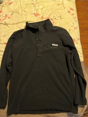 Columbia Sweater Unisex Adult Medium Black Pullover Mock Neck Long Sleeve 1/4